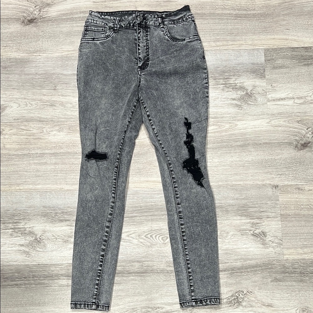 Women's Gray Washed Refuge Miami Distressed Jeans